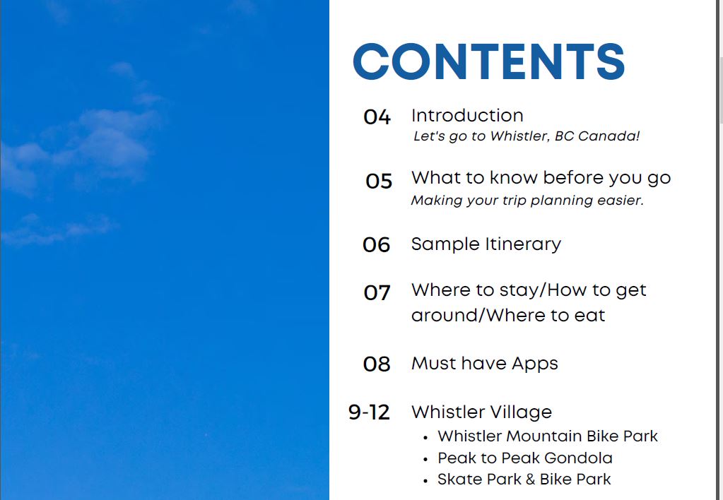 Whistler Summer Travel Guide