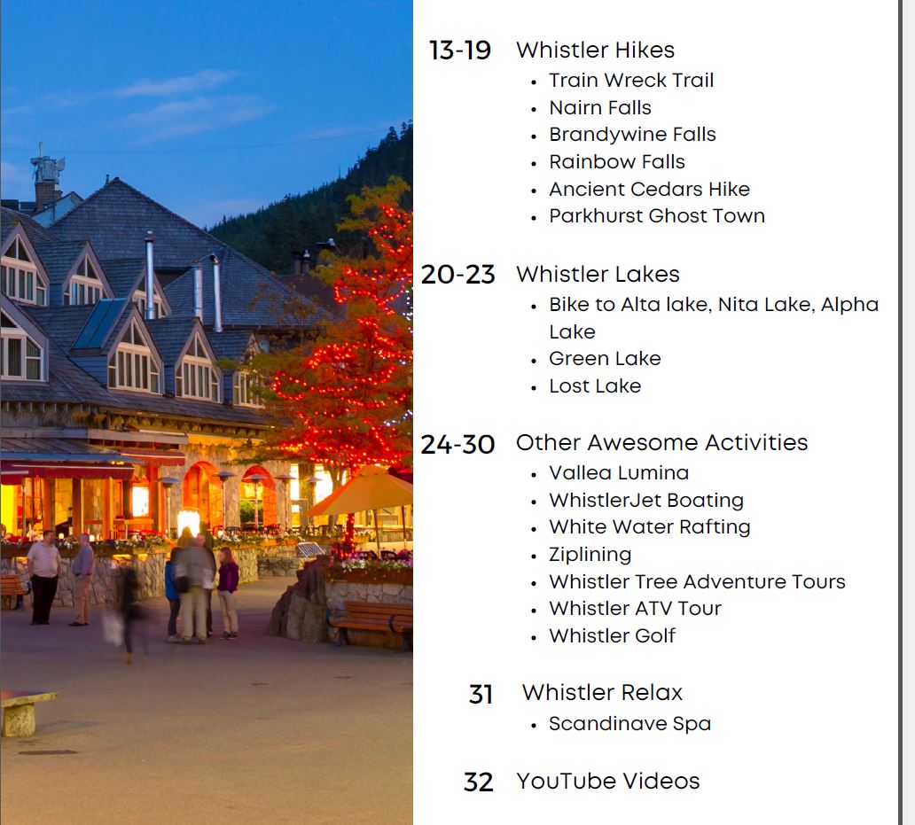 Whistler Summer Travel Guide